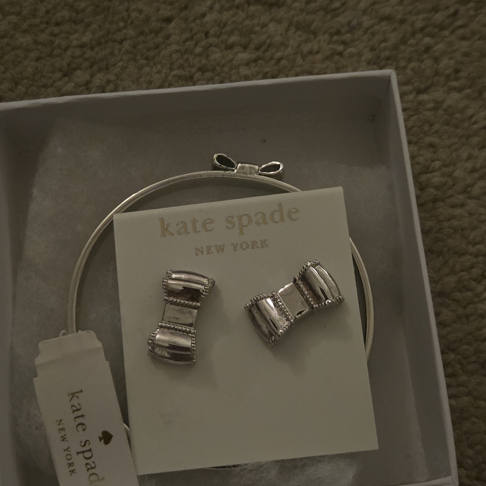 Kate Spade Silver Bow Jewelry Set